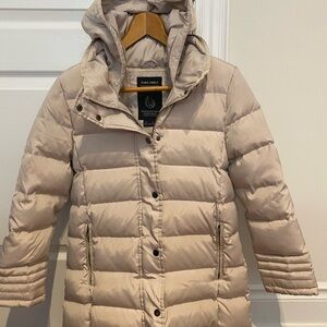 Zara Girls Beige Down Puffer Jacket kids Sz 11-12